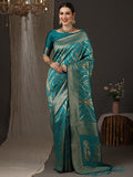 Saree Mall Woven Design Zari Silk Blend Banarasi Saree