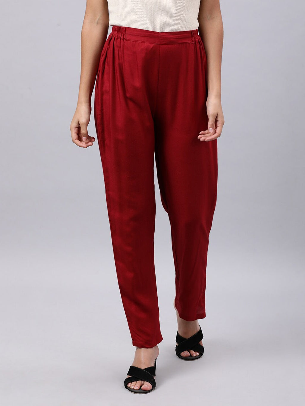 Souchii Women Maroon Liva Ethnic Palazzos - Distacart