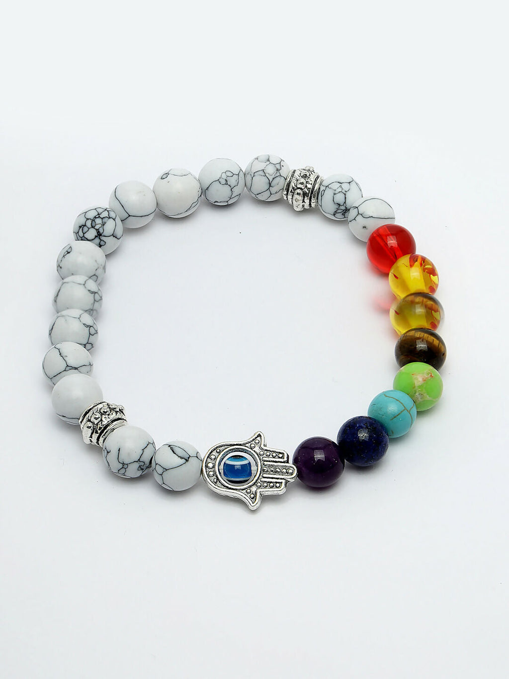 NVR Men & Women Multi Colour Marbel Crystal Elasticated Bracelet - Distacart