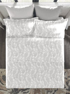 MYTRIDENT Nectarsoft Grey White Pure Cotton 400 TC King Bedsheet with 4 Pillow Covers