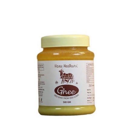 Venu Madhuri Desi Cow Ghee Bottle | Indian Hallikar Cow Ghee, Pure A2 Ghee, Natural & Healthy, Non-GMO | Bilona Method | Traditional Curd-Churned