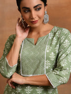 Aks Ethnic Motifs Printed Pure Cotton Kurta with Palazzos