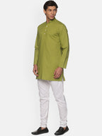 Sethukrishna Green Pure Cotton Kurta with Pyjamas For Men - Distacart