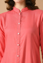 Joban Fashion Coral Cotton Rayon Kurta Set