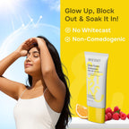 Swiss Beauty Care Glow Fusion Sunscreen SPF 50 PA++++ - 1% Niacinamide & Raspberry Extract - Distacart