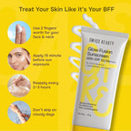 Swiss Beauty Care Glow Fusion Sunscreen SPF 50 PA++++ - 1% Niacinamide & Raspberry Extract - Distacart