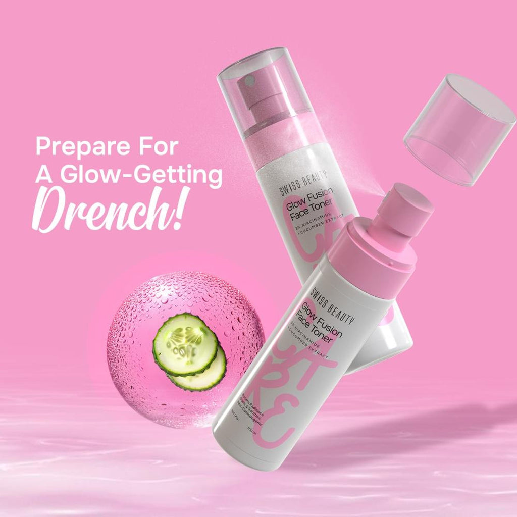 Swiss Beauty Care Glow Fusion Face Toner - 3% Niacinamide & Cucumber Extract - Distacart