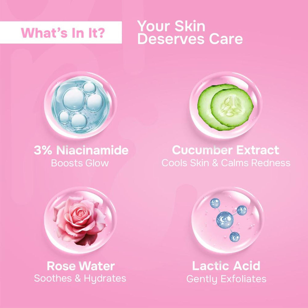 Swiss Beauty Care Glow Fusion Face Toner - 3% Niacinamide & Cucumber Extract - Distacart