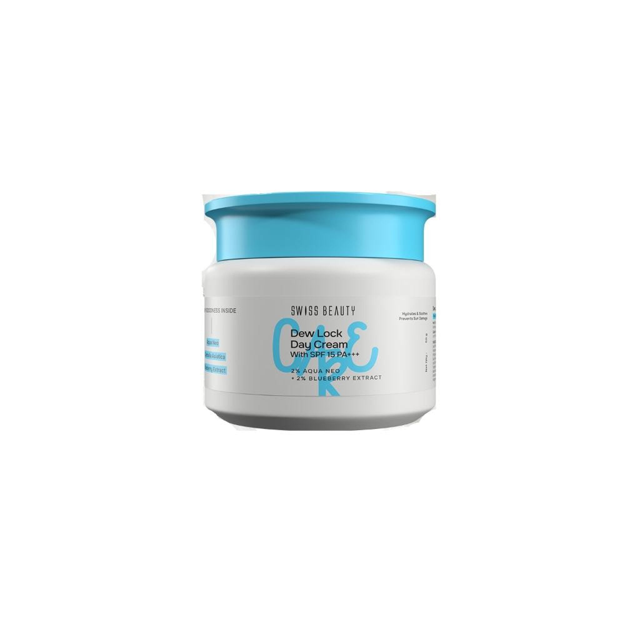 Swiss Beauty Care Dew Lock Day Cream With SPF 15+++ - 2% Aqua Neo & 2% Blueberry Extract - Distacart
