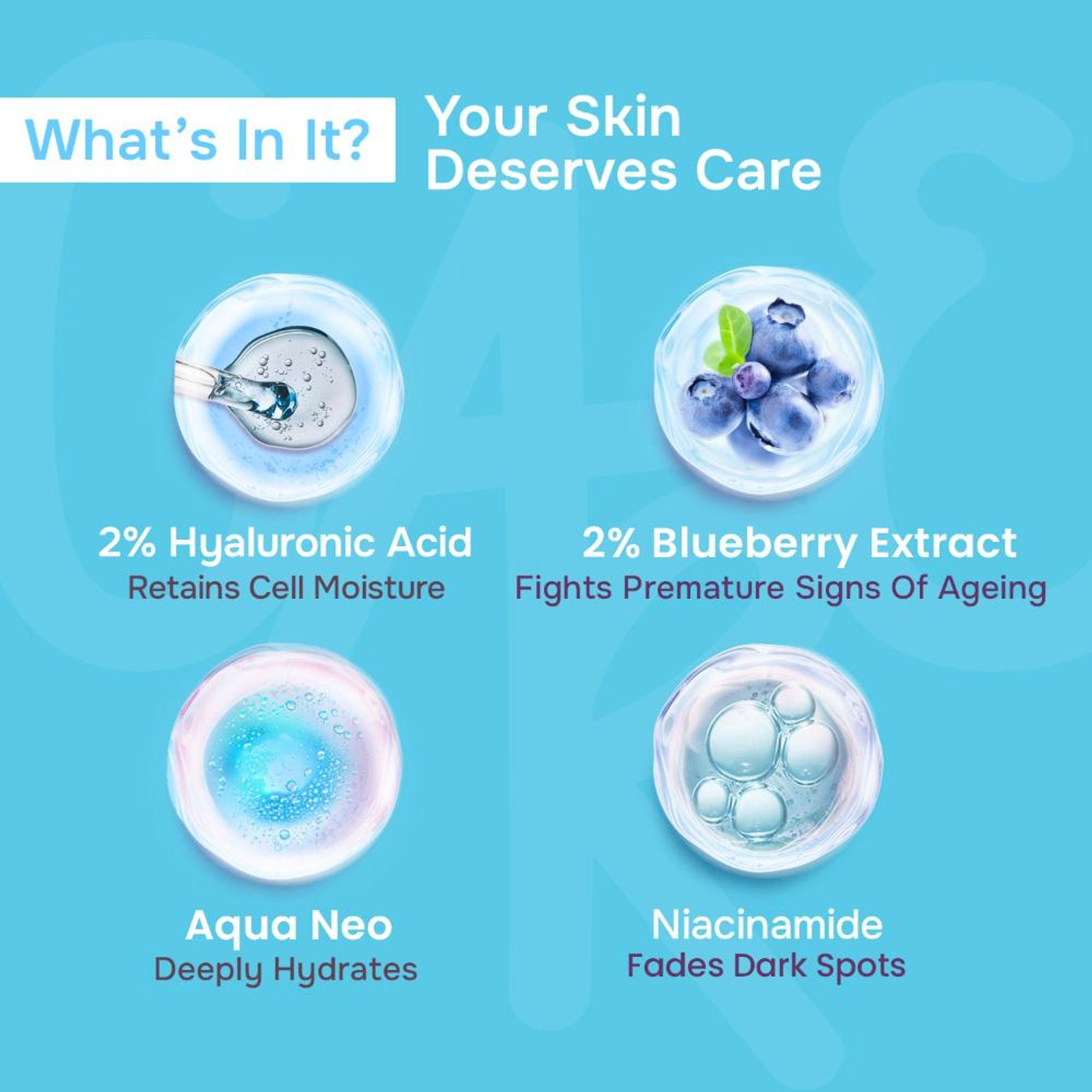 Swiss Beauty Care Dew Lock Face Serum - 2% Hyaluronic Acid & Blueberry Extract