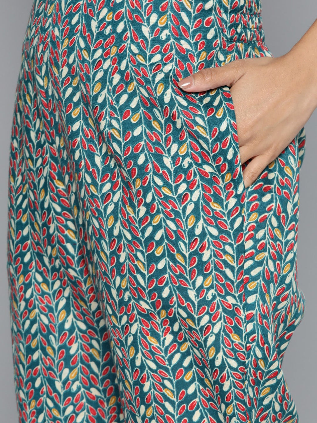 HERE&NOW Floral Printed Regular Kurta with Palazzos