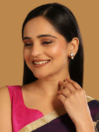 Nuyug 22K Gold Plated Kundan Stone Ethnic Mini Pearl Drop Studs - Distacart