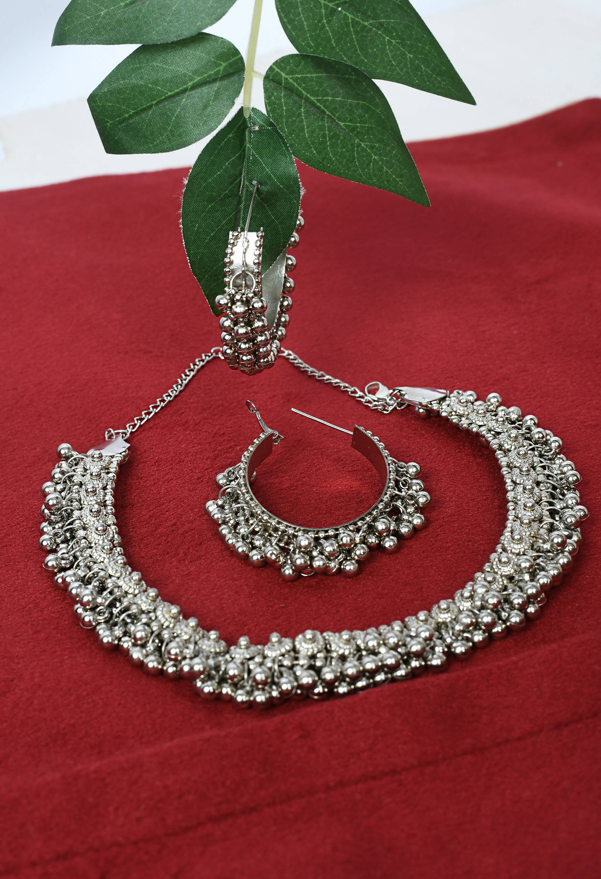 Mominos Fashion Johar Kamal Silver-Plated Brass Finish Ghungroo Work Choker For Women - Distacart