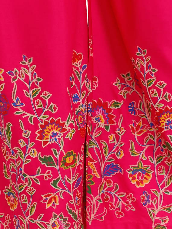 Mominos Fashion Magenta Floral Design Palazzo