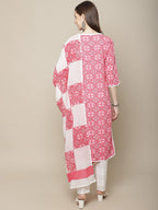 Sangria Women Ethnic Motifs Printed Pure Cotton Kurta with Trousers & With Dupatta