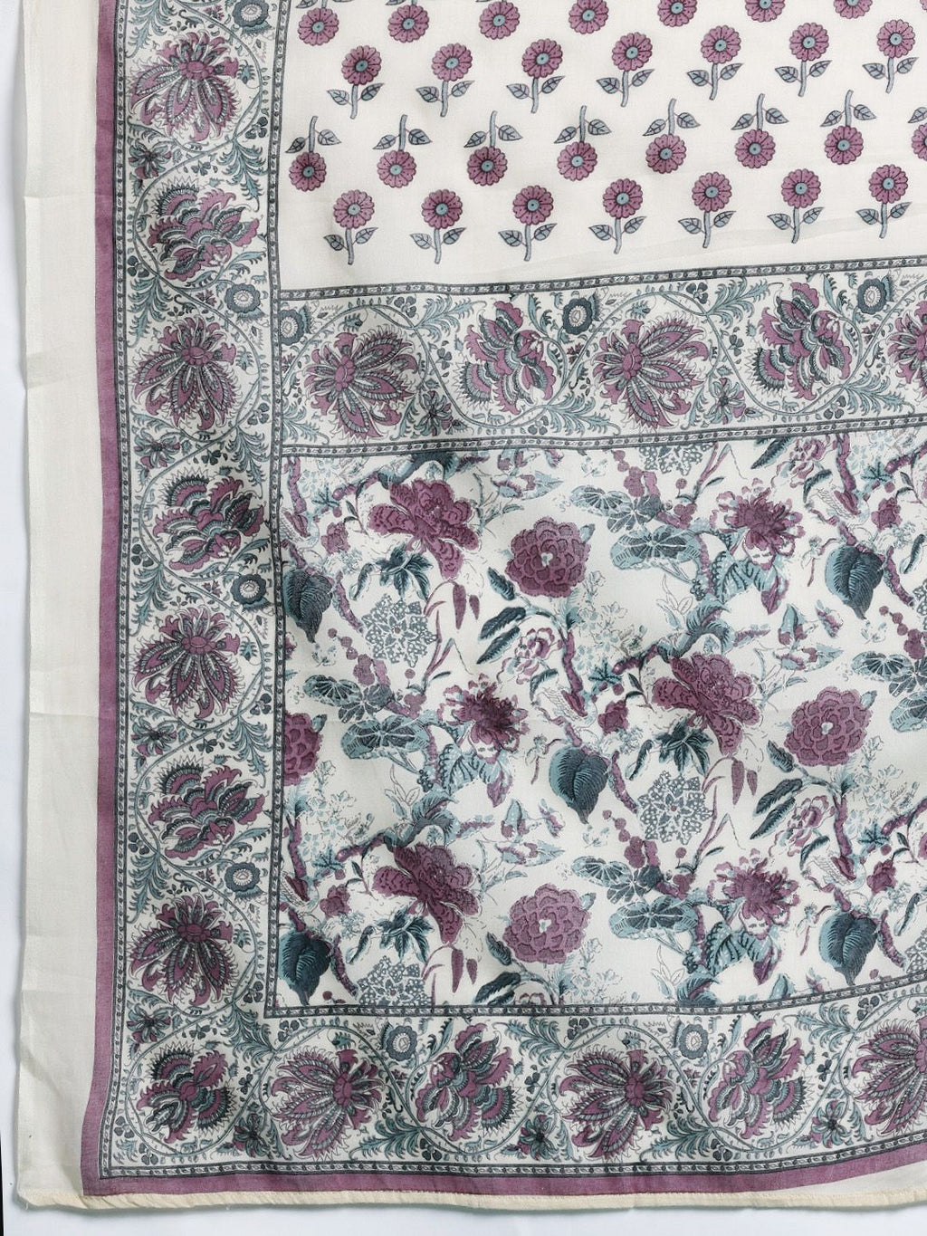 Indo Era Floral Printed Regular Pure Cotton Kurta with Trousers & Dupatta - Distacart
