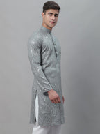 Sojanya Ethnic Motif Embroidered Sequined Work Pure Cotton Kurta