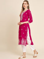 HERE&NOW Ethnic Motifs Embroidered Thread Work Georgette Kurta