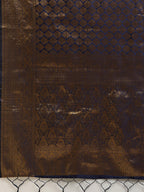 Saree Mall Navy Blue & Gold-Toned Ethnic Motifs Zari Silk Blend Banarasi Saree - Distacart