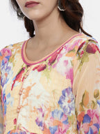 Souchii Multicoloured Floral Print Fit and Flare Dress - Distacart