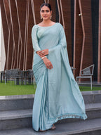 Tikhi Imli Geometric Printed Saree With Tassels - Distacart
