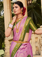Saree Mall Ethnic Motifs Woven Design Zari Silk Blend Kanjeevaram Sarees