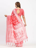 Shree Shyam Fashion Linen Cotton Sky Blue Saree - Distacart