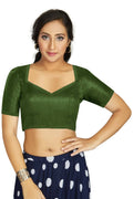 Aastha Fashion Women's Mehendi Art Silk Designer Traditional Readymade Blouse