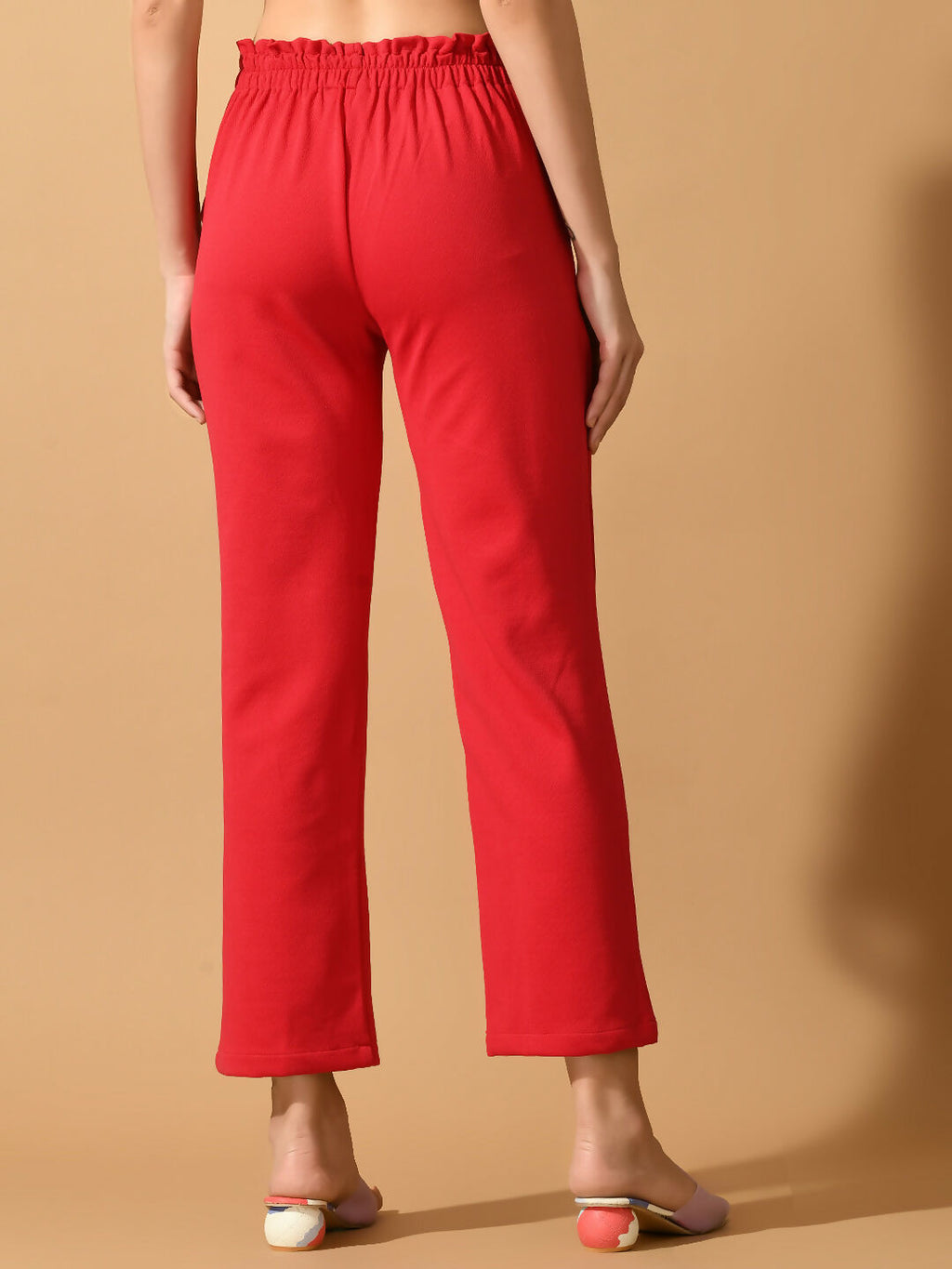 Myshka Women's Pink Straight Fit Party Trouser