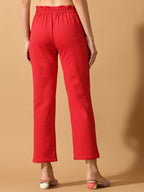 Myshka Women's Pink Straight Fit Party Trouser