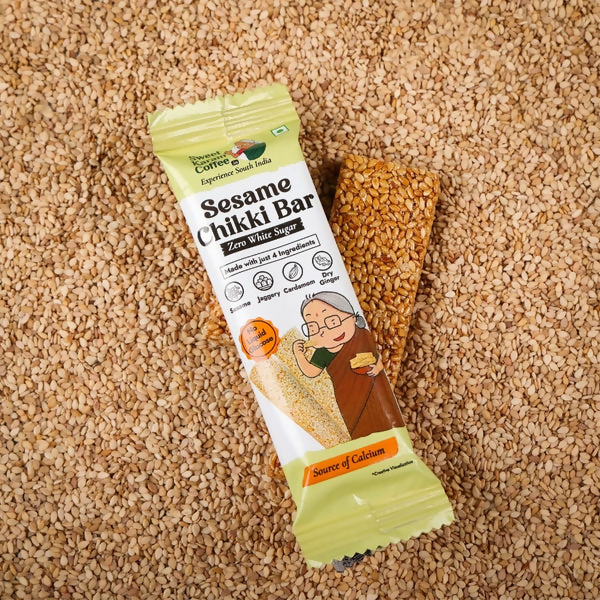 Sweet Karam Coffee White Sesame Chikki Bar (Zero White Sugar) - Distacart