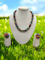 Inhanns Noor-E-Jalwa – Handmade Crystal Bead Necklace / Necklace With Earrings -Adjustable - Multi Colour