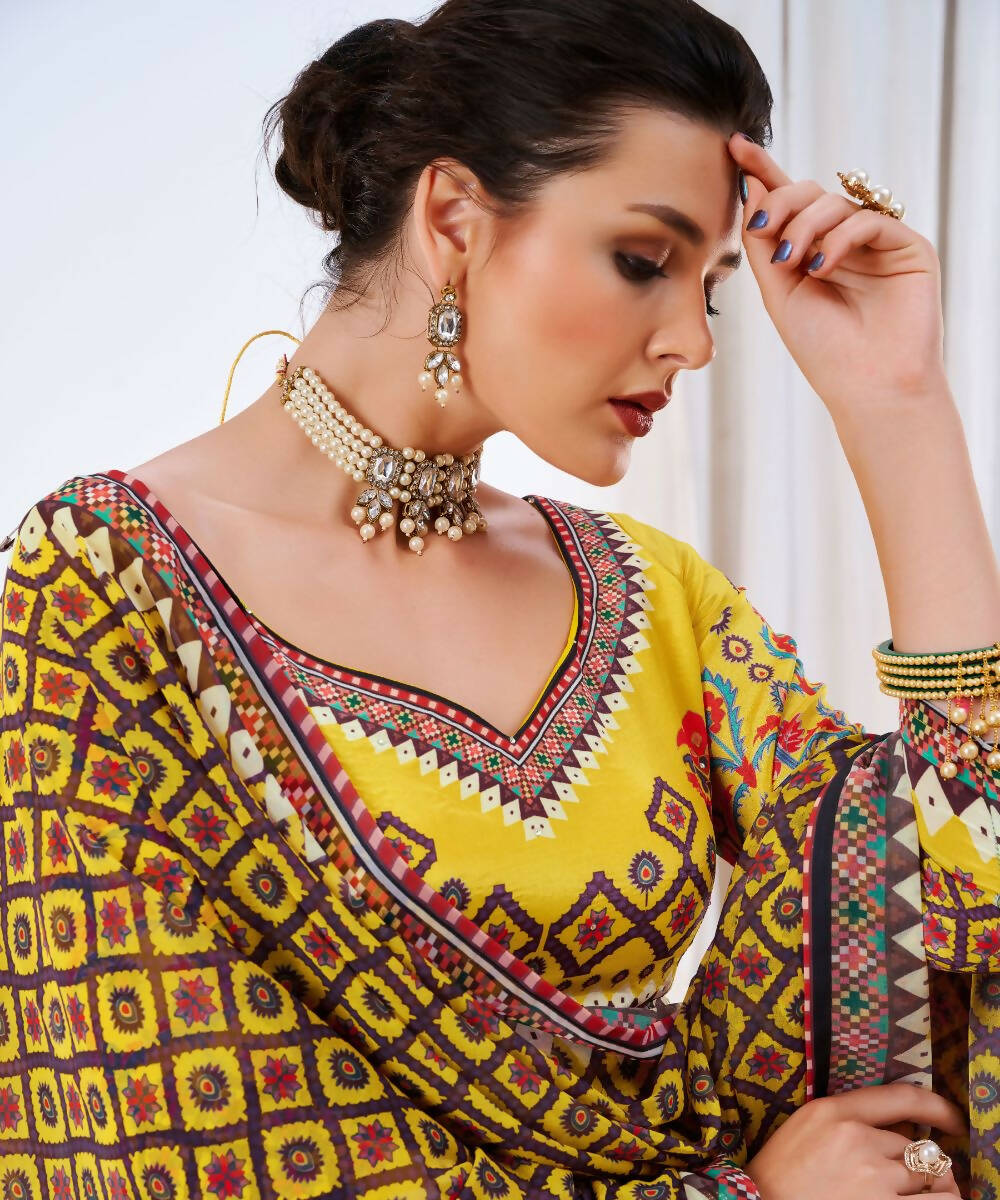 Wedding Designer Yellow Chinon Lehengha Choli - Anbazaar - Distacart