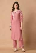 Joban Fashion Rose Gold Cotton Rayon Kurta Set