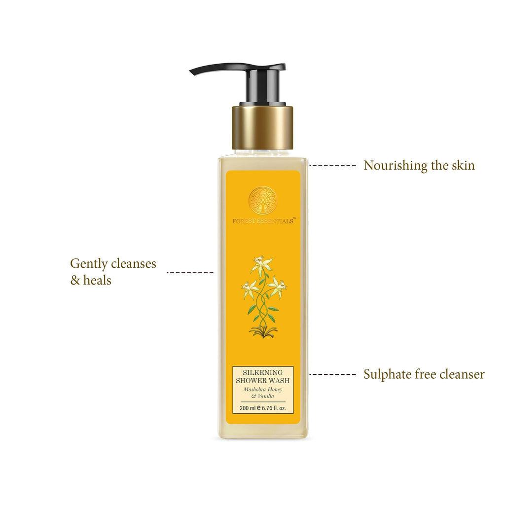 Forest Essentials Travel Size Silkening Shower Wash Mashobra Honey & Vanilla