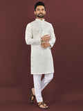 Anaita Beige Embroidered Silk Straight Kurta