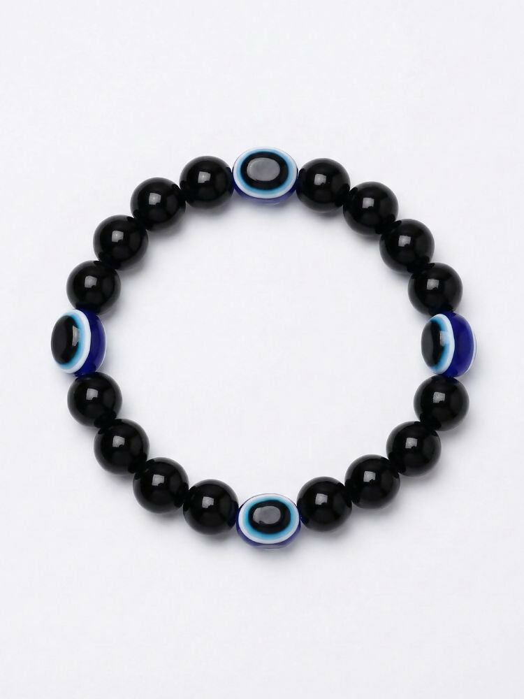 NVR Black Evil Eye Adjustable Bracelet for Men & Women - Distacart