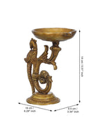 eCraftIndia Beige Peacock Design Diyas