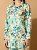 Myshka Women's Multi Printed Shirt With Trousers