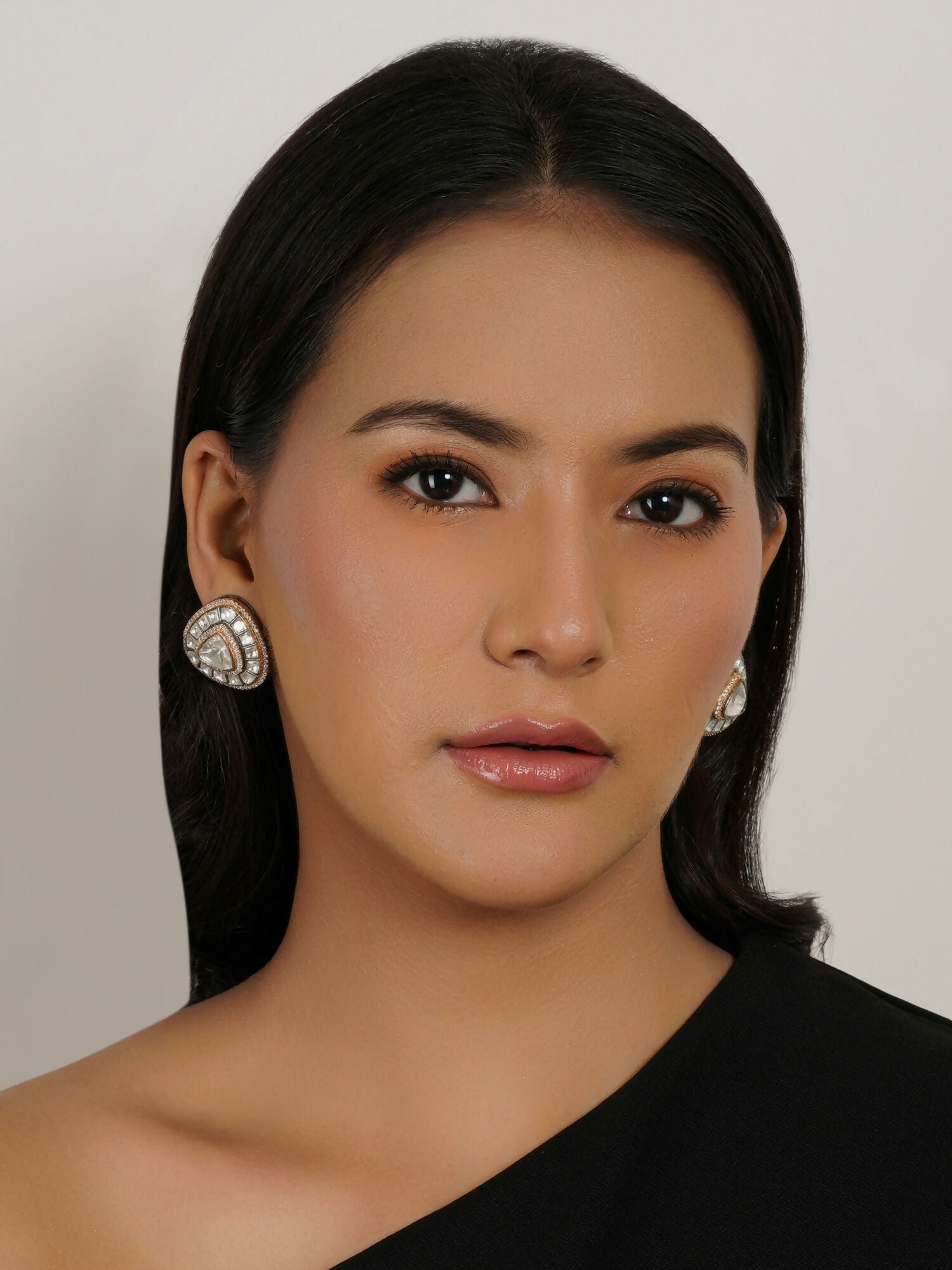 Kundan Earrings (silver) - Ruby Raang - Distacart