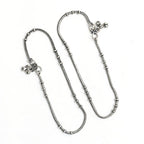 Mominos Fashion Kamal Johar Oxidised Light Weight Silver Anklets