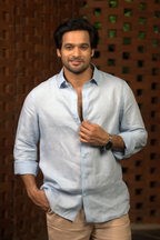 Linen Sky Blue Pearl Drift Shirt By Hilo Design