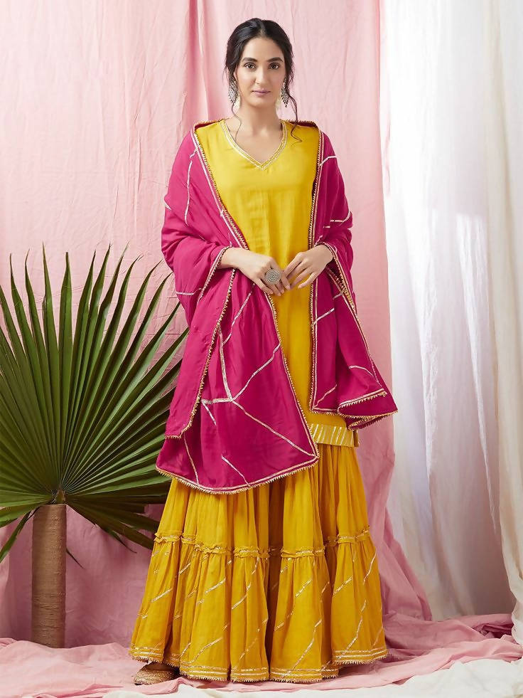 Cheera Turquoise Kurta Skirt Dupatta Set (CH049K)