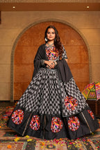 AI Fashion Black Crepe Designer Navratri Wear Lehenga Choli Collection