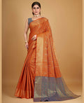 Orange Silk Woven Design Saree With Unstitched Blouse Piece - Akshita