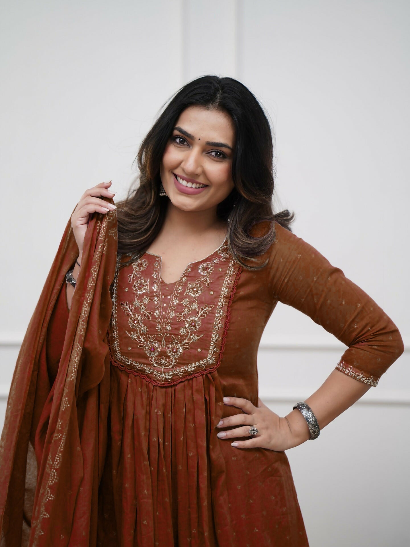 The52 Women's Beautiful Cotton Fabric Embroidery Work Straight Kurta Pant and Dupatta Set - Distacart