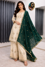 Teeya Creation Green Color Chinon Silk Party Wear Trending Palazzo Set - Distacart
