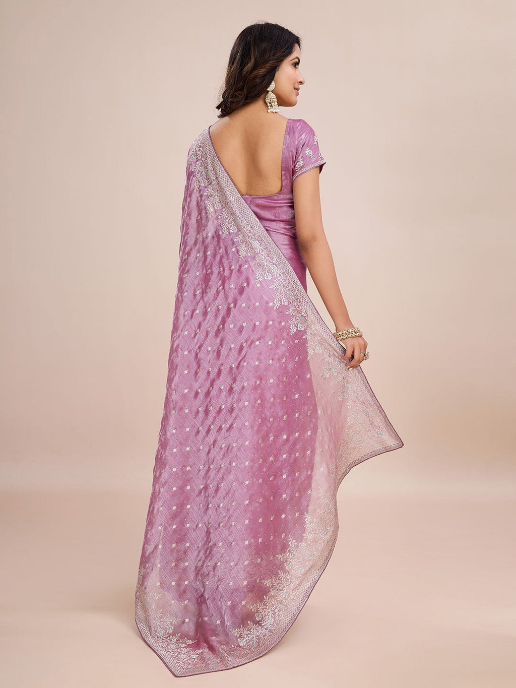 kasee Floral Zari Silk Blend Ready to Wear Saree