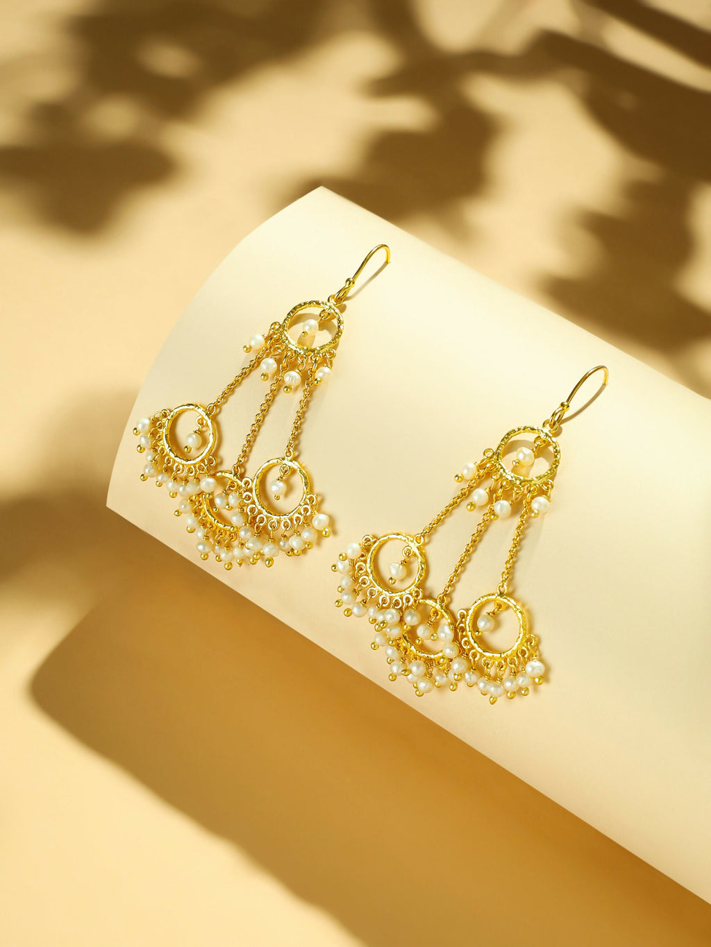 Nuyug 18k Golden Ring Pearl Drops Anti Tarnish Earrings - Distacart