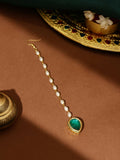 Ruby Raang Green Tear Drop Green Meenakari Maang Tikka - Distacart